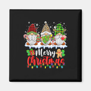 Aimant Cute Gnomes Merry Christmas Light Family Gnome Xma