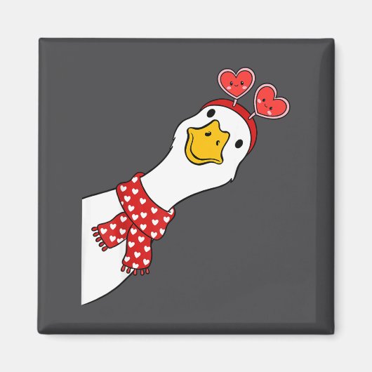 Aimant Cute Goose Xoxo Be Mine Happy Valentine's Day Wome (Devant)