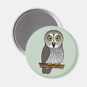 Aimant Cute Great Grey Owl (Recto/Verso)