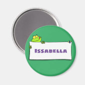 Aimant Cute green frog sign cartoon illustration (Recto/Verso)