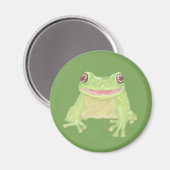 Aimant Cute Green Tree Frog - transparent. (Recto/Verso)