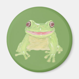 Aimant Cute Green Tree Frog - transparent.