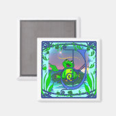 Aimant Cute grenouille Aimante J initiale (Recto/Verso)