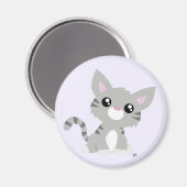 Aimant Cute Grey Kitty (Recto/Verso)