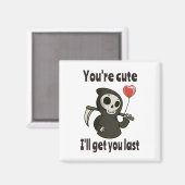 Aimant Cute Grim Reaper avec coeur romantique (Recto/Verso)