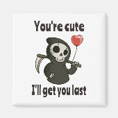 Aimant Cute Grim Reaper avec coeur romantique (Devant)