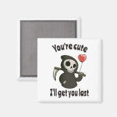 Aimant Cute Grim Reaper avec coeur romantique (Recto/Verso)