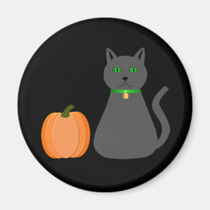 Aimant Cute Halloween Chat et Citrouille