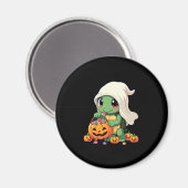 Aimant Cute Halloween Turtle Ghost avec bonbon (3) (Recto/Verso)
