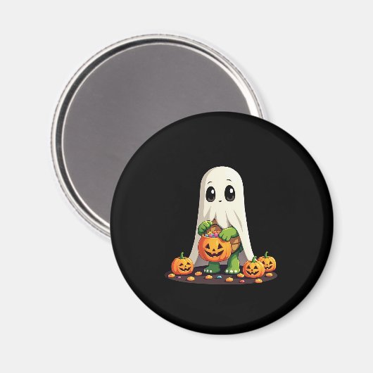Aimant Cute Halloween Turtle Ghost avec bonbon (6) (Recto/Verso)
