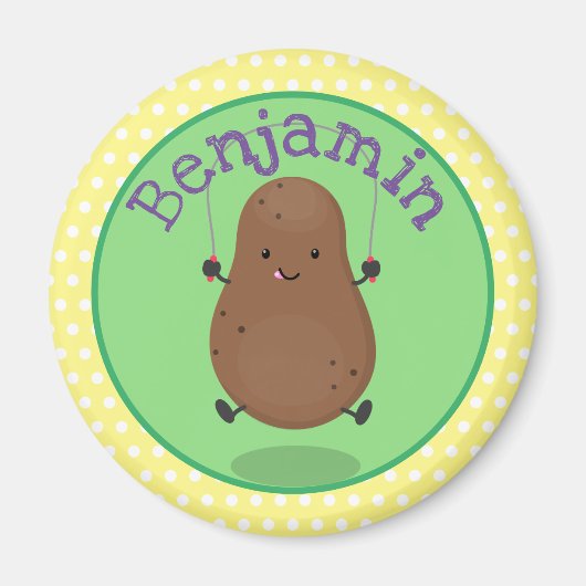 Aimant Cute happy potato jumping rope cartoon (Devant)