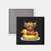 Aimant Cute Highland Cow Duck Ol Float Summer Vibes Swimm (Recto/Verso)
