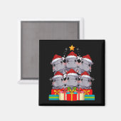 Aimant Cute Hip Le Hiptamus Christmas Tree Xmas Hat (Recto/Verso)