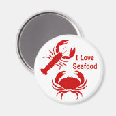 Aimant Cute I love fruits de mer plage nautique (Recto/Verso)