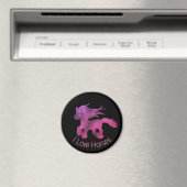Aimant Cute I Love Horses Cute Glam Pink Horse (In Situ (Lave-vaisselle))