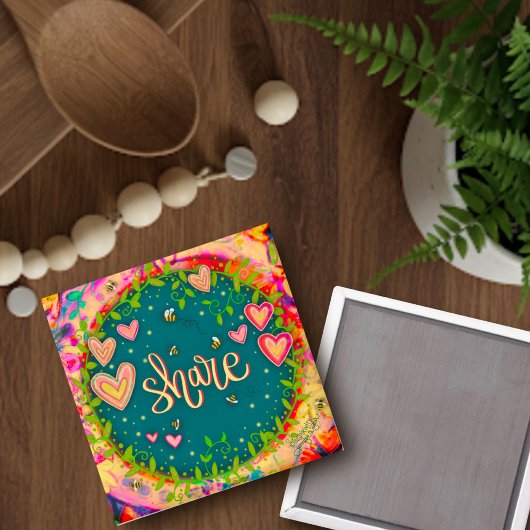 Aimant Cute Inspirational Share Coeurs Floral Fun