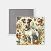 Aimant Cute Jack Russell Terrier Vintage (Recto/Verso)