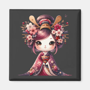 Aimant Cute Japonaise Geisha