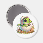Aimant Cute Kawaii Baby shower d'éclosion d'alligator béb (Recto/Verso)