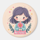 Aimant Cute Kawaii "Be Kind" Illustration (Devant)
