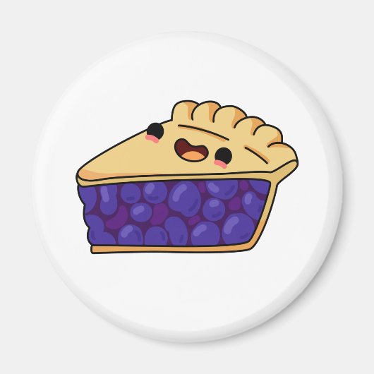 Aimant Cute Kawaii Blueberry Pie (Devant)