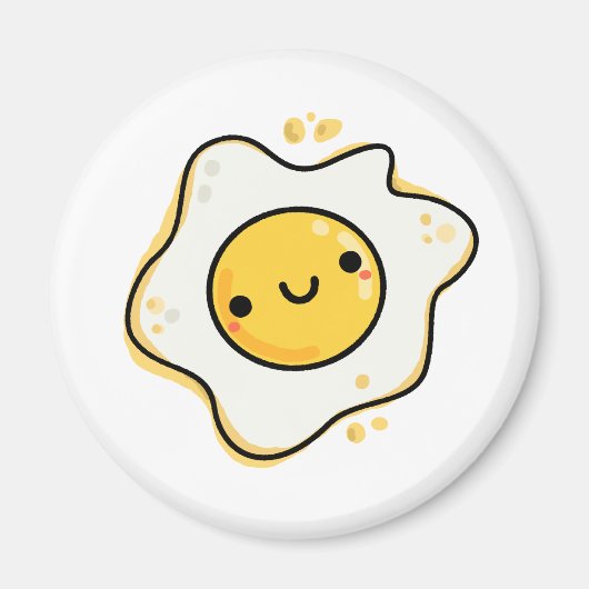 Aimant Cute Kawaii Fried Egg (Devant)