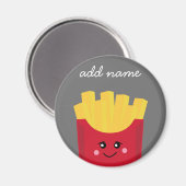 Aimant Cute Kawaii Fries françaises avec nom personnalisé (Recto/Verso)