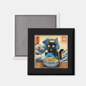 Aimant Cute Kawaii Gamer Cat Funny Ramen Japanese Cat Gam (Recto/Verso)