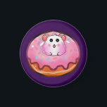 Aimant Cute Kawaii Hamster in Pink Frosted Donut Art<br><div class="desc">Satisfy your sweet tooth with this incredibly cute hamster and donut design! The artwork showcases a cheerful little hamster peeking out from the hole of a huge, glossy pink donut complete with colorful sprinkles. This fun, kawaii-style illustration is perfect for children's clothing, sweet birthday party invitations, cute stickers, or as...</div>