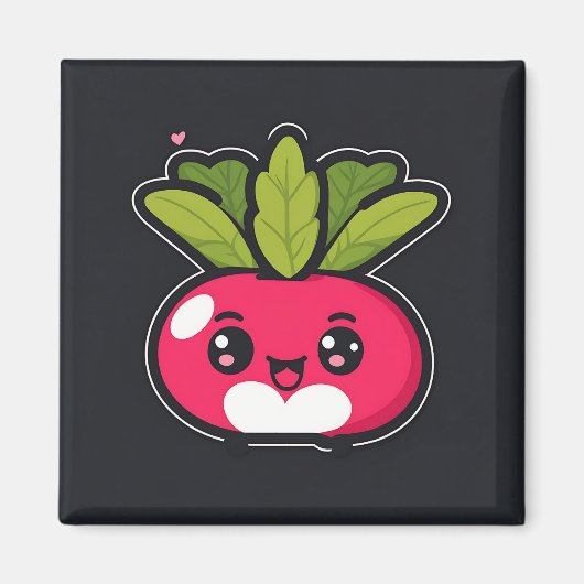 Aimant Cute Kawaii Radish (Devant)