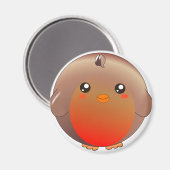 Aimant Cute kawaii robin magnétique de la poitrine rouge (Recto/Verso)