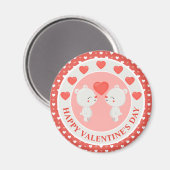 Aimant Cute Kissing Bear Couple Valentine's Day (Recto/Verso)
