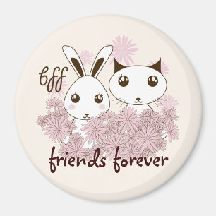 Aimant Cute Kitten et Bunny amis pour les enfants
