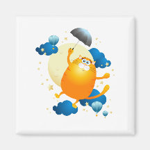 Cute Kitten volant avec parapluie