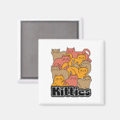 Aimant Cute Kitties Design - Cat Art adorable (Recto/Verso)