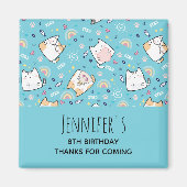 Aimant Cute Kitty Chat Motif Whimsical Anniversaire (Devant)