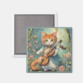 Aimant Cute Kitty Jouer au violon (Recto/Verso)