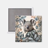 Aimant Cute Koala Eucalyptus Feuilles (Recto/Verso)