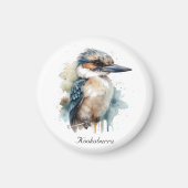 Aimant Cute Kookaburra sur une branche, personnalisé (Devant)