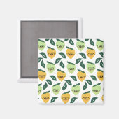 Aimant Cute Lemon Cartoon with Glasses Pattern (Recto/Verso)