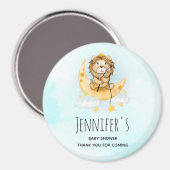 Aimant Cute Lion Fishing Baby shower d'aquarelle (Recto/Verso)