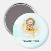 Aimant Cute Lion Pêche sur la Lune Aquarelle Merci (Recto/Verso)
