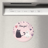 Aimant Cute Love Cats (In Situ (Lave-vaisselle))