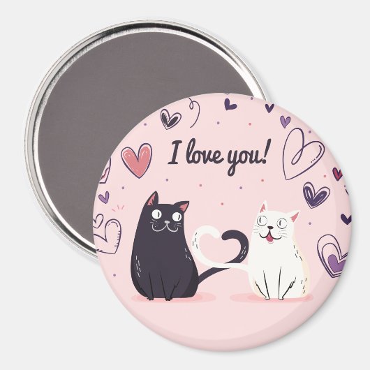 Aimant Cute Love Cats (Recto/Verso)