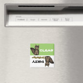 Aimant Cute Maine Coon Chat Nettoyer Lave-vaisselle sale  (In Situ (Lave-vaisselle))