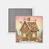 Aimant Cute, maison de pain d'épices (Recto/Verso)