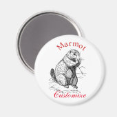 Aimant Cute Marmot Animal Thunder_Cove (Recto/Verso)