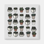 Aimant Cute mini motif succulent (Devant)