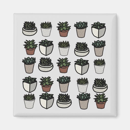 Aimant Cute mini motif succulent (Devant)