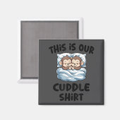 Aimant Cute Monkey Couple This Is Our Cuddle  (Recto/Verso)